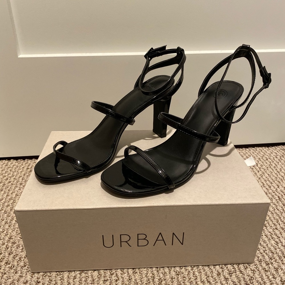 Black Patent Strappy Sandals